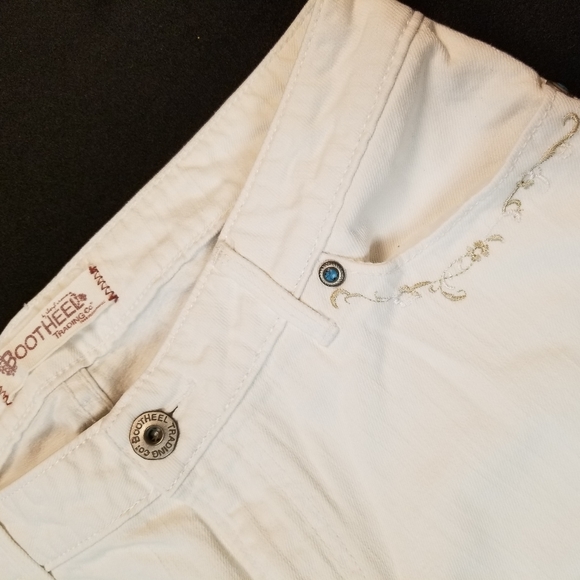 Bootheel Trading Co White Jeans Embroidered sz 10 - Picture 6 of 11